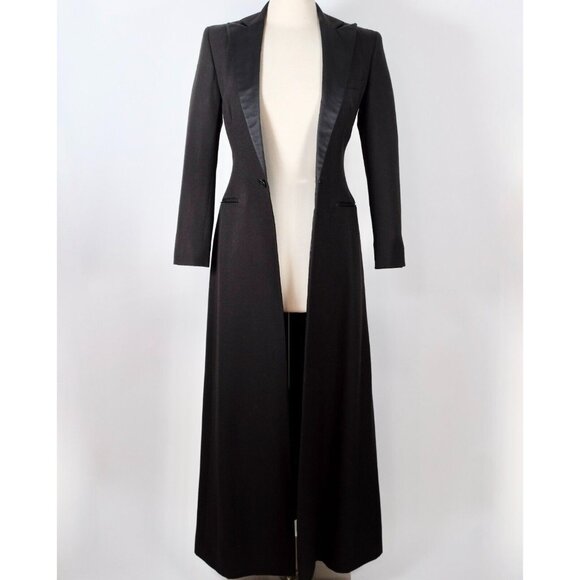 Ralph Lauren Purple Label Collection long coat 4 jacket tuxedo black - Picture 2 of 14